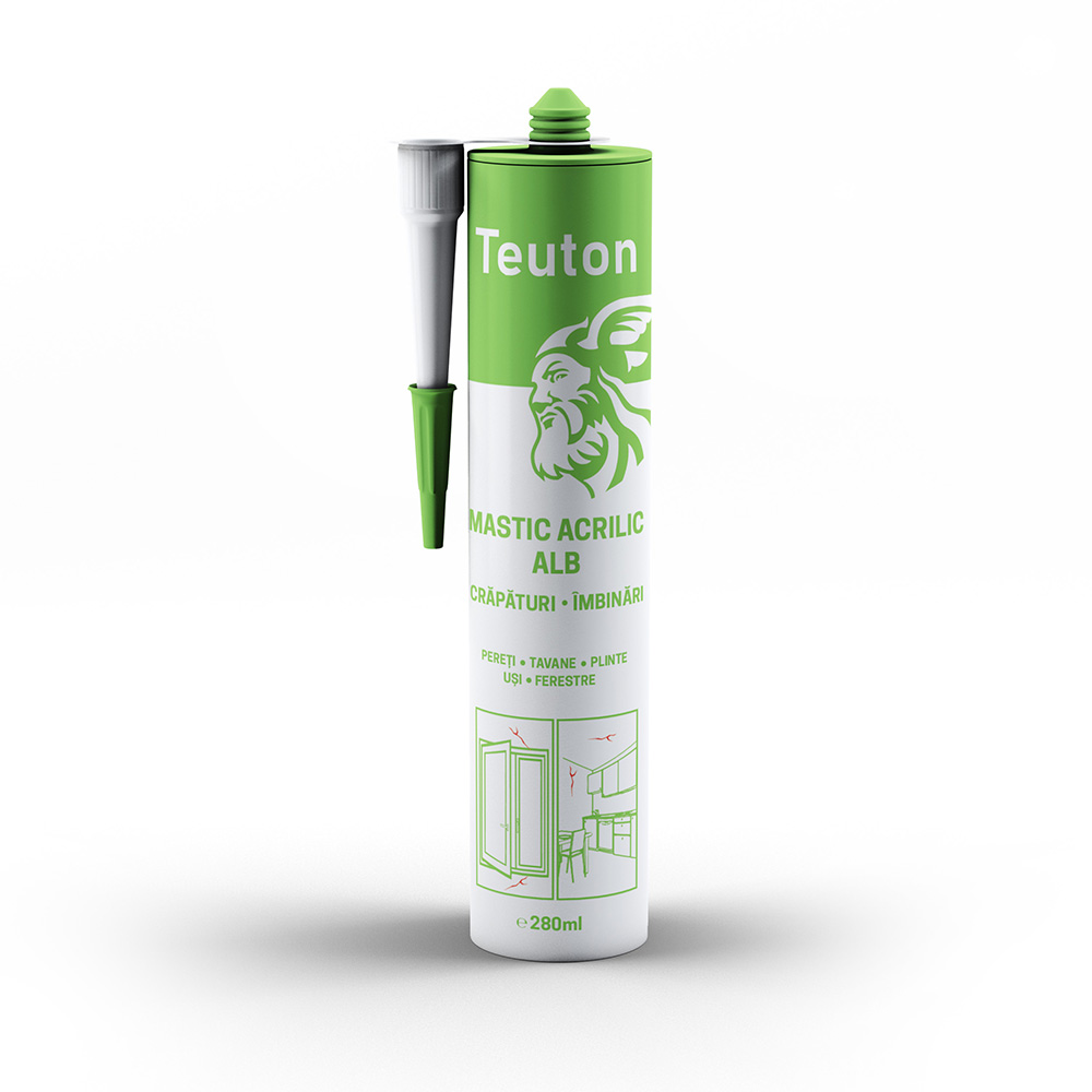 10010313 B SILICON MASTIC ACRILIC ALB TEUTON 280ML - imagine 1