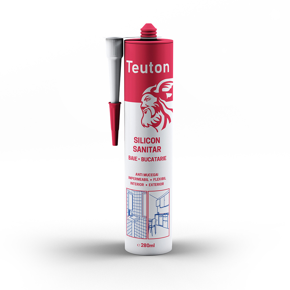 10010316 B SILICON SANITAR ALB TEUTON 280ML - imagine 1